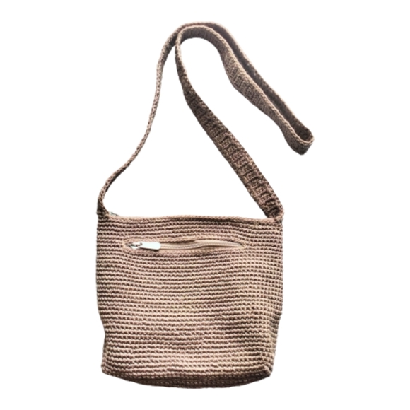 The Sak Crochet Craze Knit Tan Cross body Bag - Picture 1 of 11